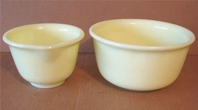 1930's Vintage HAMILTON BEACH Custard VASELINE GLASS Food MIXER BOWLS Mixing