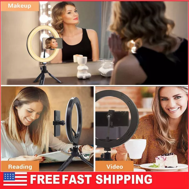 10" LED Ring Light Selfie Ring Light with Tripod Stand & Phone Holder & Remote