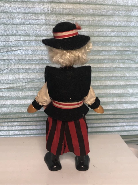 Vintage Strung Wooden Women Doll Marked Poland   On Foot 3