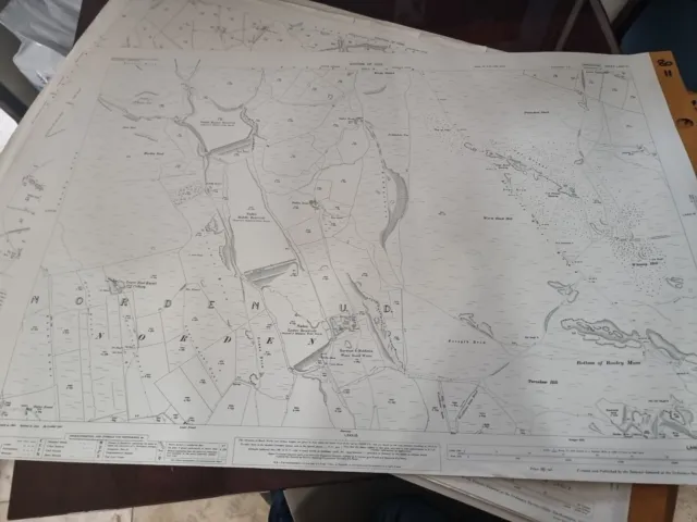 1929 Ordnance Vermessung Karte Norden Reservoir Meile = 25 Zoll Lancashire