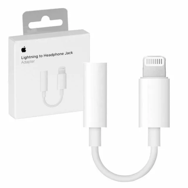 Original Apple Conector Auriculares Aux 3,5mm Adaptador Audio Lightning Blanco