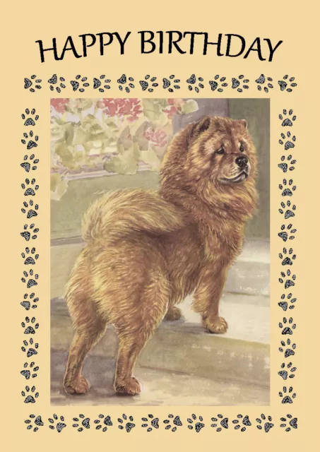 Chow Chow Dog Birthday Greetings Note Card