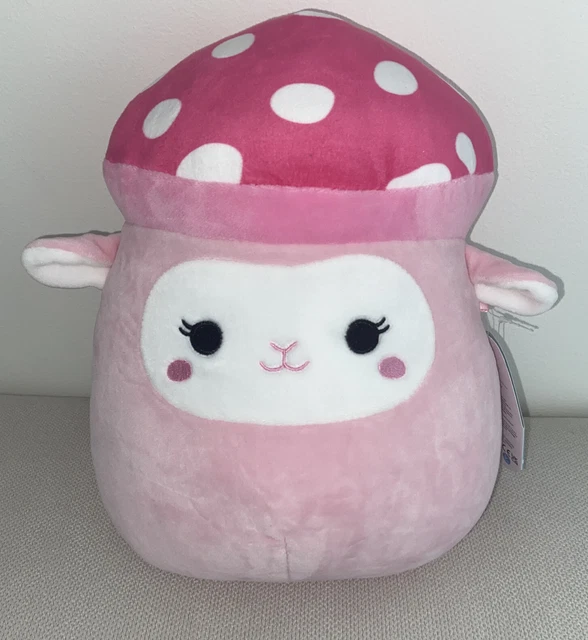 Squishmallow 8” Elsa The Pink Lamb with Mushroom Hat Box Lunch Exclusive NWT