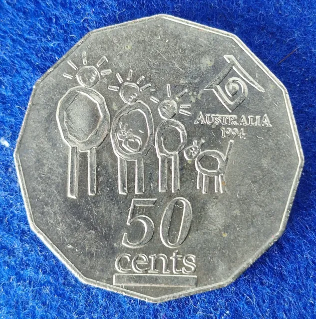 1994 Australien 50 Cent Gedenkmünze, Familienjahr, KM #257, Sehr guter Zustand +, 595