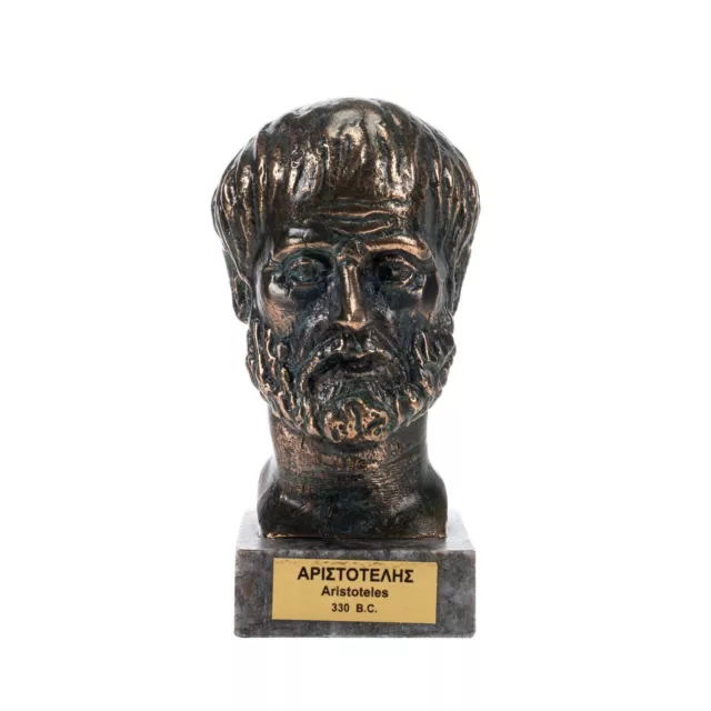 Aristotle Greek Philosopher Ancient Greece Bronze  with Marble Base 4.72in