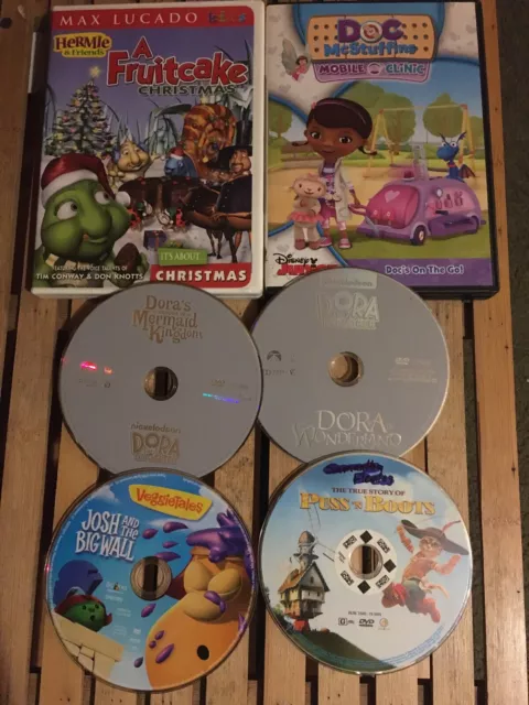 LOT OF 6 Children’s DVDs Doc McStuffins Veggie Tales Dora The Explorer ...