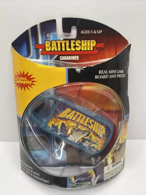 Hasbro BATTLESHIP Handheld Mini Travel Game Clip-on Carabiner Edition NEW 2007