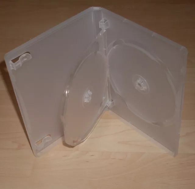 DVD Hülle Cases 3fach 3er DVDhülle Dreifachlhülle f. 3 DVDs transparent 14mm Neu