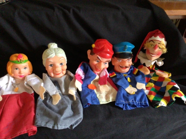 Vintage Mr. Rogers Neighborhood Hand Puppets Lot of 5, Rubber Head