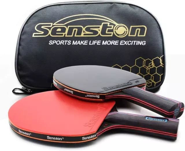 Senston Professional Tischtennisschläger 2-Spieler-Set Mit Ping-Pong-Schlägertas
