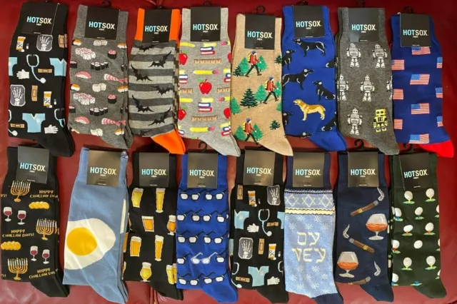 $12 HOTSOX Soft Cotton Blend Socks | Various Patterns | Sock 10-13, Shoe 6-12.5