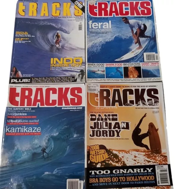 Tracks Surfing Magazine 2000,02, 03, 08 Books Surfers Bible 4 Bulk Bundle lot