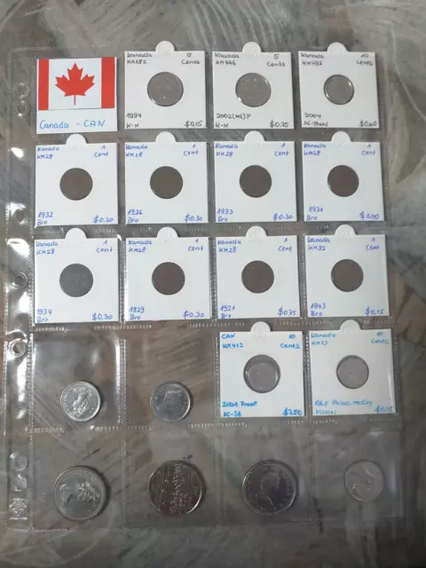 Viele Münzen Kanada Konvolut , Canada Dollars , 10, 25, 1 cents , 1 und 2 dollar