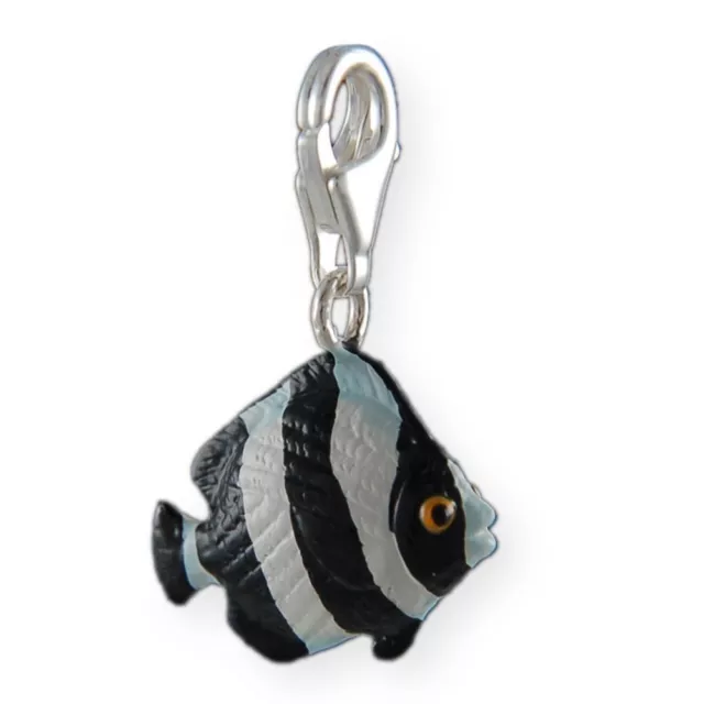 MELINA Charm Anhänger Fisch Silber 925 Emaille