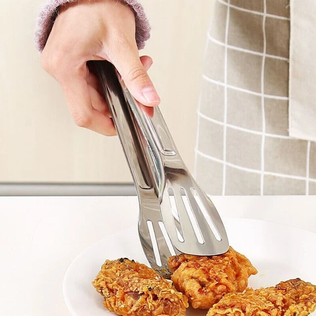 Kitchen Cooking Frying Food Tong BBQ Tool Salad ClipsStainless Steel Food Tongs