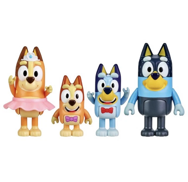 BLUEY THE SHOW Family Figures Bluey Bingo Chilli & Bandit 4 FigureSet