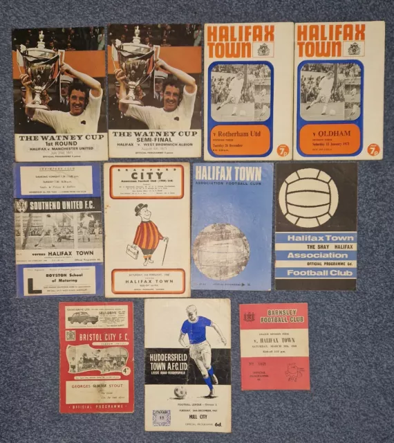 Halifax Town (10) & Huddersfield Town  (1) Football Programmes 1960s & 1970s
