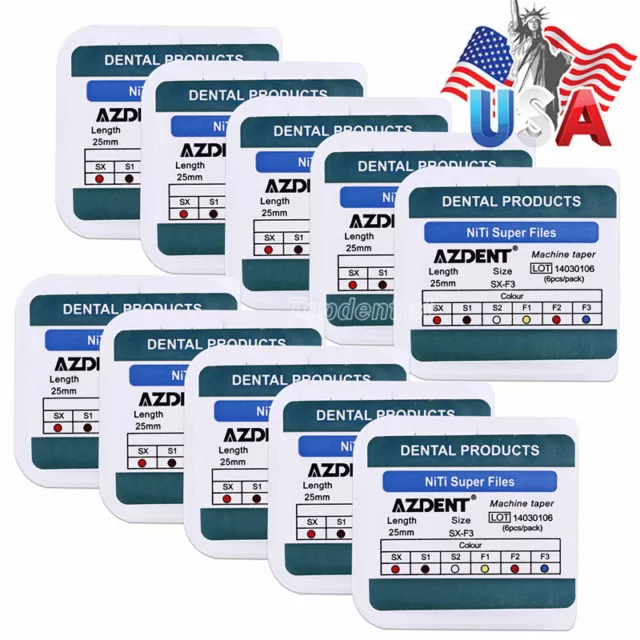 10 Cajas Pro Dental Endo NiTi Uso del Motor Cónico Súper Rotativo Limas SX-F