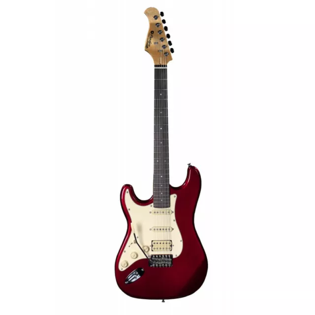 Prodipe ST83LHRA - guitare électrique HSS - Candy Red - gaucher