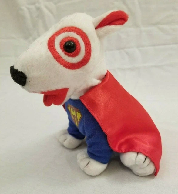 TARGET BULLSEYE DOG 2007 Superman Suit Costume Dog Stuffed Animal 15.