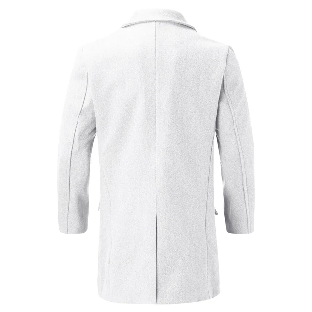 Mens Trench Coat Double Breasted Winter Warm Outwear Long Jacket Woolen Overcoat 10