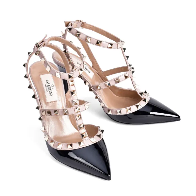 Valentino Garavani Patent Leather Rockstud Ankle Heel /Pumps