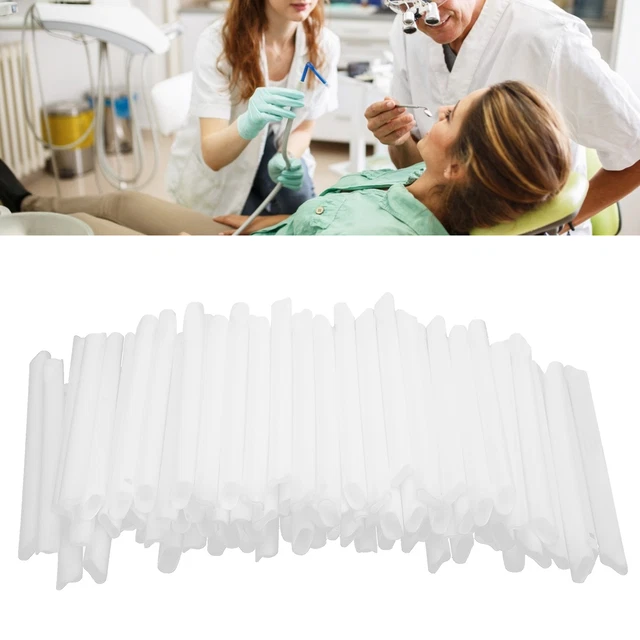 200pcs Dental Disposable Strong Suction Tubes S Shape 2 Holes Saliva Tips De Dso