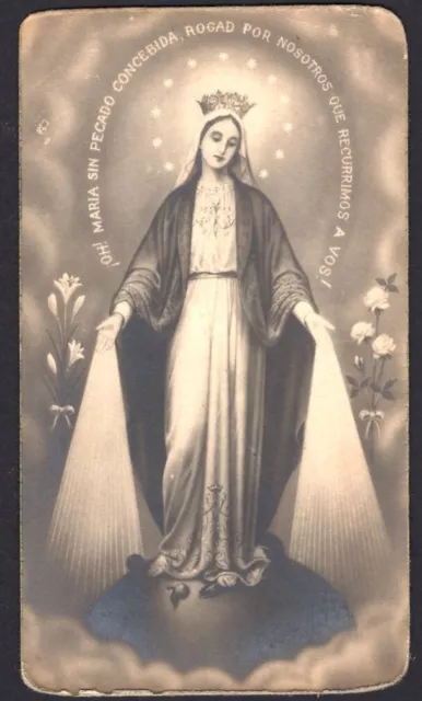 Santino antico de la Madonna Milagrosa estampa image pieuse holy card