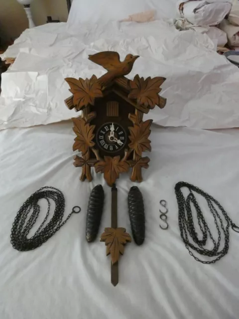 Antique  Wooden Cuckoo Clock Made In Germany Unnamed