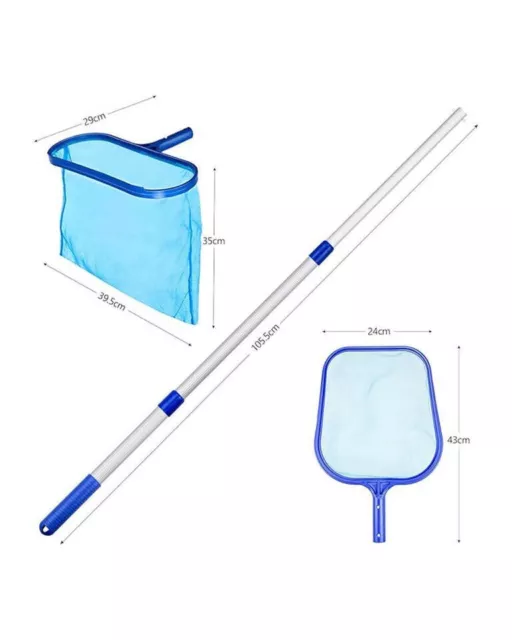 LONGINTO 2 Leaf Skimmer Nets Hot Tubs Pools Ponds Telescopic Extendable Pole