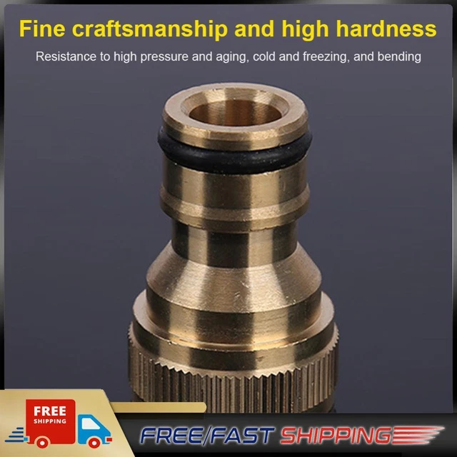 Garden Hose Pipe Adaptor Brass Pipe Joiner for Tap Kitchen Faucet (3Pcs)