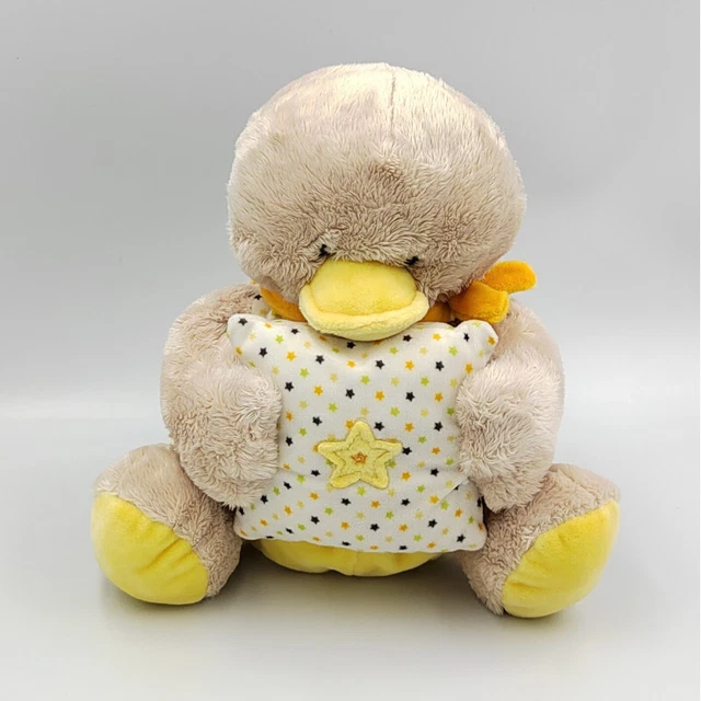 Doudou musical poussin canard jaune blanc étoiles MOTS D'ENFANTS - 32446