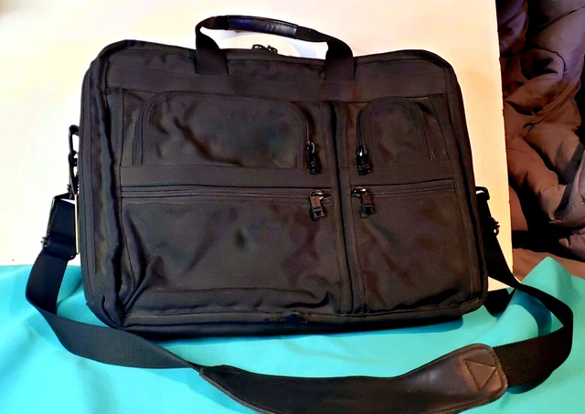 TUMI Alpha #2624D3 - Large Expandable Briefcase Laptop Bag Ballistic Nylon Black
