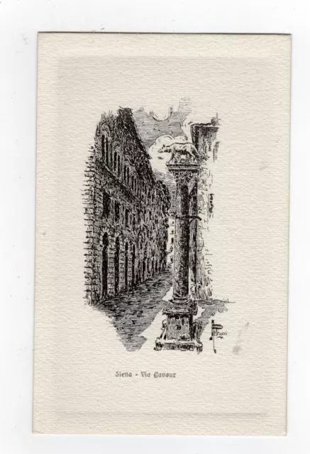 Siena  Via  Cavour  Cartolina Nr 18  Ill.  Petrucci  Ediz.giuntini Nv
