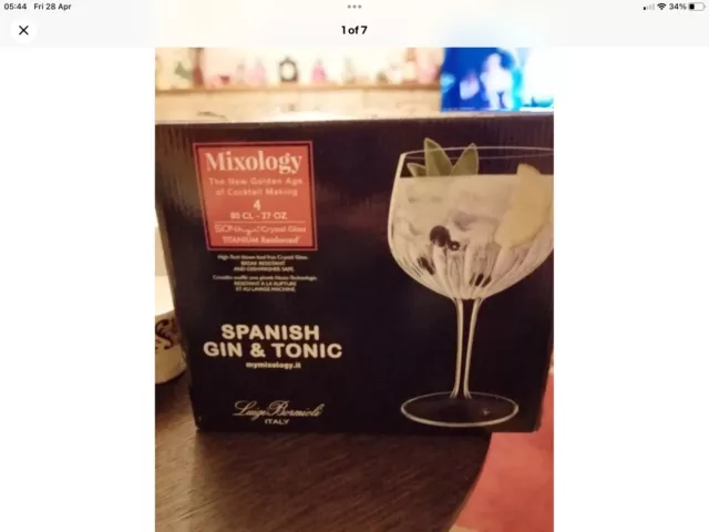 4 Luigi Bormioli Spanish Gin And Tonic Glasses Mixology 27oz Titanium Reinforced