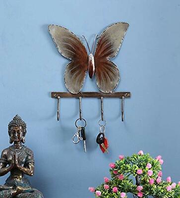 Iron Kumari Butterfly Wall 4 Hooks Hangers Holder Hanging Coat Towel Clothes