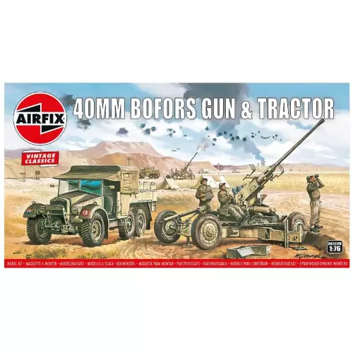 BOFORS 40mm GUN & TRACTOR KIT 1:76 Airfix Kit Mezzi Militari Die Cast Modellino