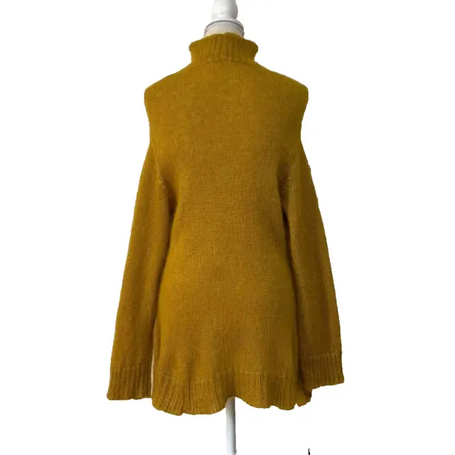 Y's Yohji Yamamoto High Neck Knit Sweater Long Sleeve Mustard Yellow Size 3