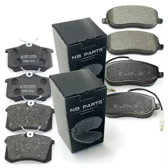 Plaquettes de Frein Sabots Kit avant Arrière pour Citroen Fiat Lancia Peugeot