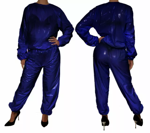 PVC Romper 20028 Overalls Romper Suit Sweatsuit adult diaper Sauna Suit Blue