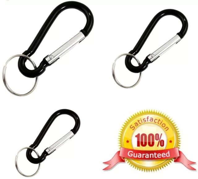BLACK ALUMINIUM O-RING CARABINER CLIP ~ Small Large Key Ring Snap Hooks  Clips £3.03 - PicClick UK