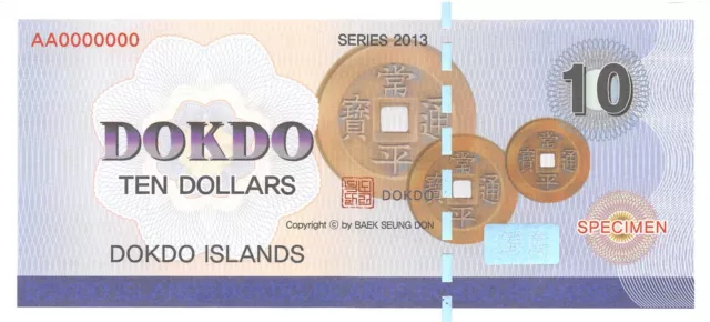 Korea / Dokdo Island  S10  2013  Series AA  Specimen  Uncirculated Note LB7