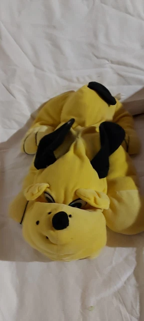 Doudou Peluche Vintage Chien Jaune Noir Style Pitou Tbe