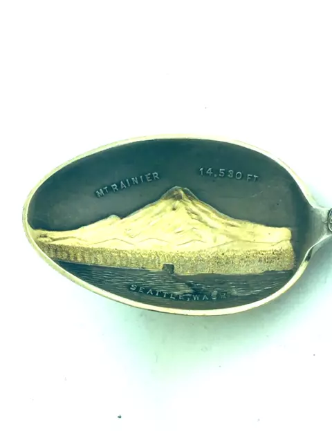 Mt Rainier Seattle Washington Souvenir Spoon Sterling Silver Collector