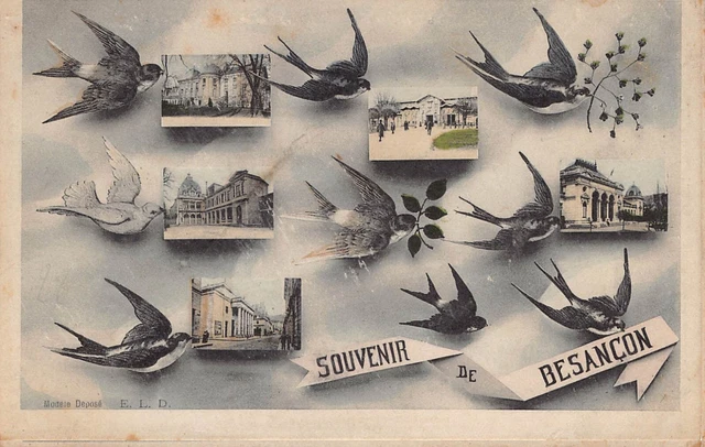 Carte Postale Ancienne Dept 25 Doubs - Souvenir de Besançon ( Multivues )