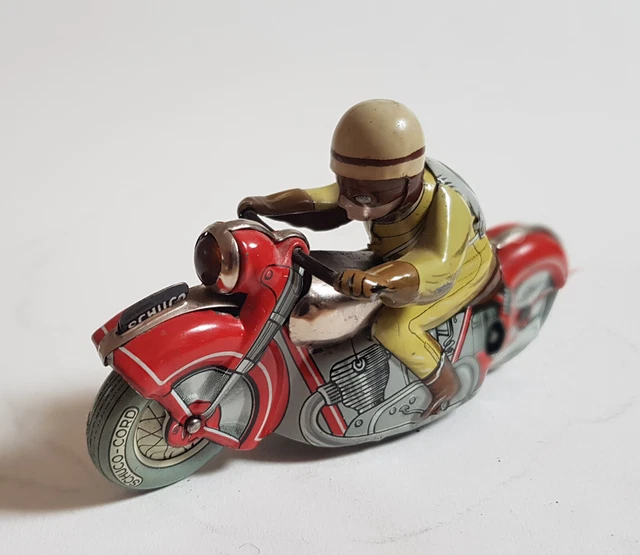 Blech Schuco Motodrill 1006 Motorrad, US-Zone Germany