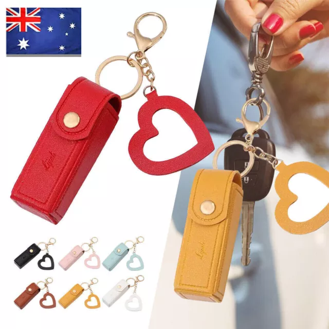 Lip Balm Bag Keychain Key Ring Holder Lipstick Keychain Bag Chapstick Holder