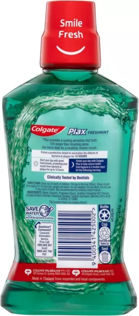 Colgate Plax Antibacterial Mouthwash 500mL, Alcohol Free, FREE SHIPING