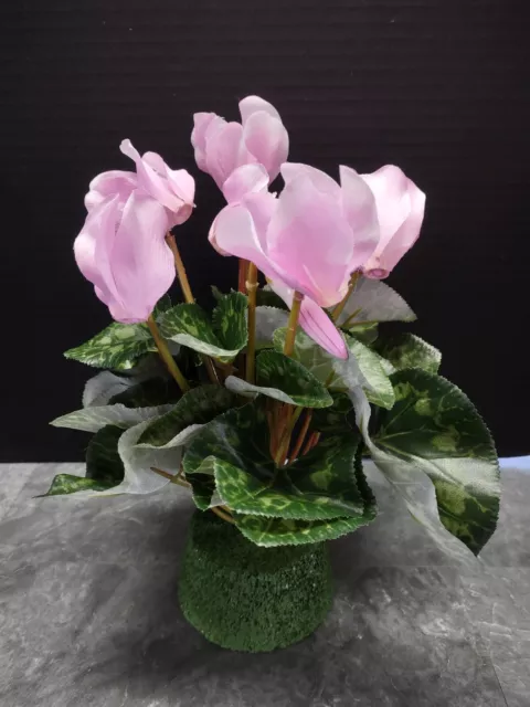 Cute Little Artificial Cyclamen Plant Silk Flower Arrangements LAVENDER