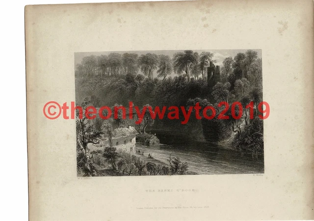 Banks O'Doon, Bartlett, R Burns Book Illustration (Print), c1840